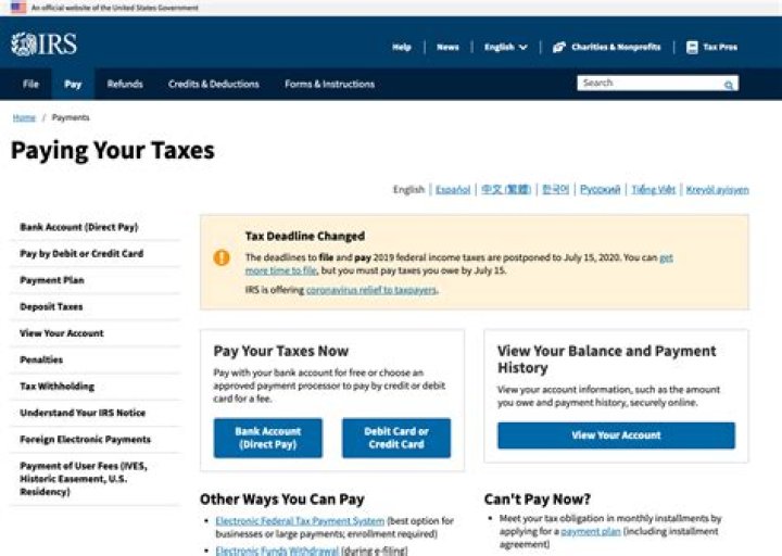 Can a business make payments to the IRS?