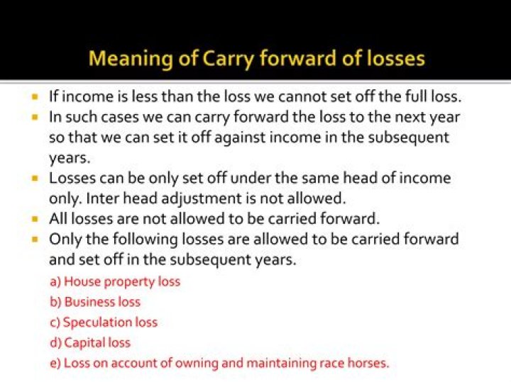 Can a loss be carried forward to a subsequent year?