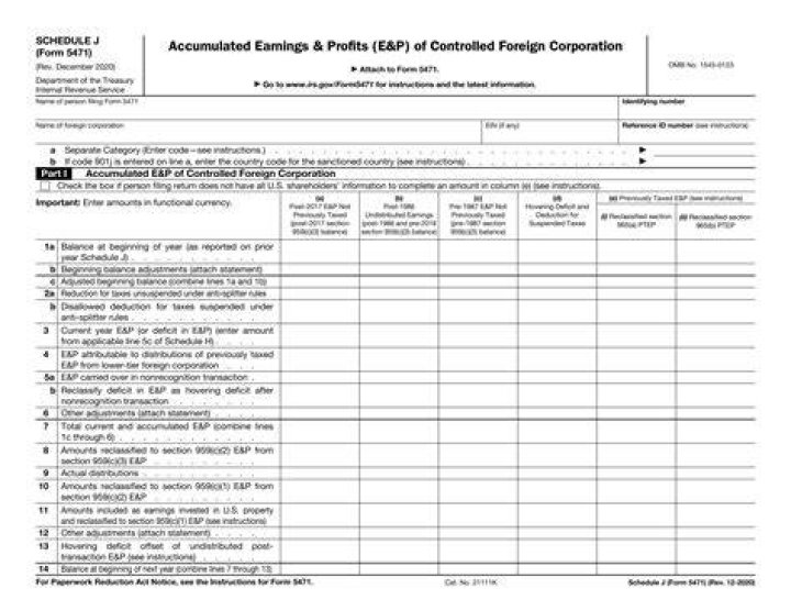 Can a Schedule J filer use Form 5471?