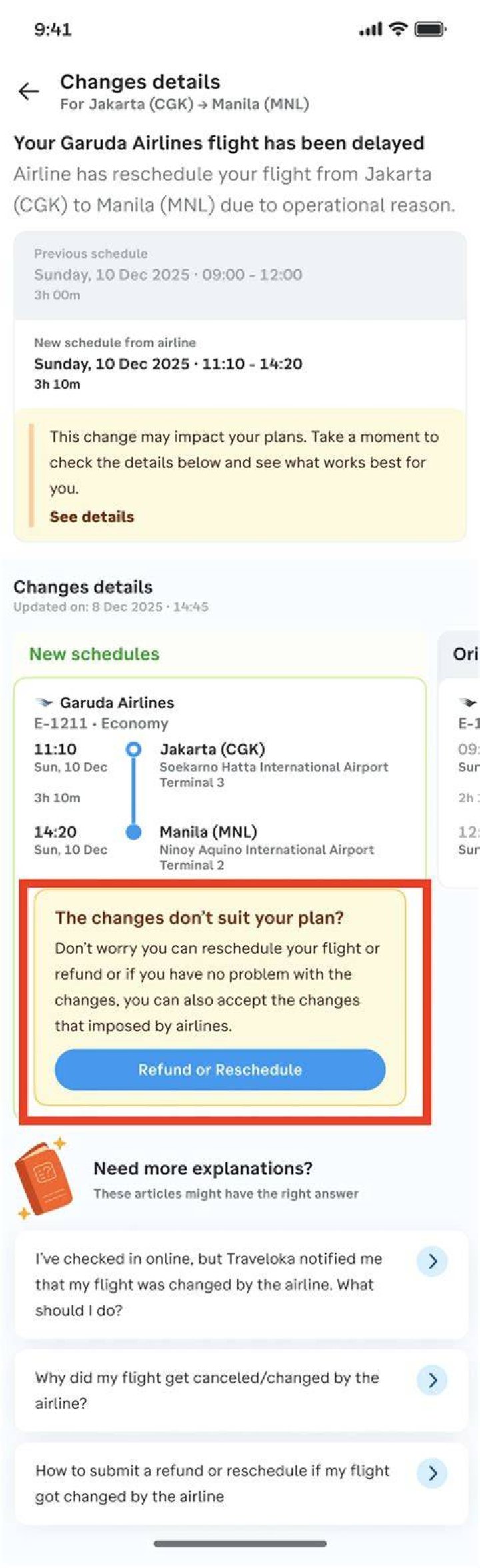Can I get a refund if the airline changed my flight?
