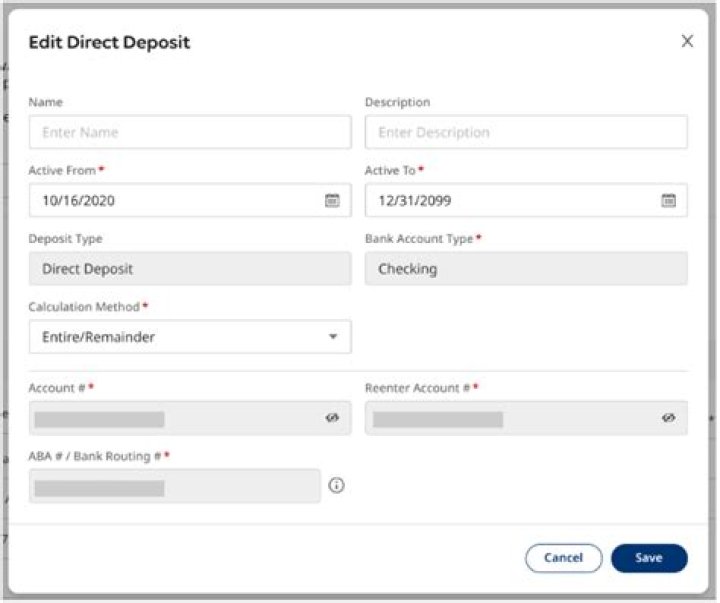 Can you enter direct deposit info because of no refund?