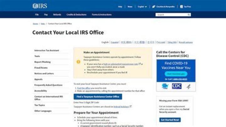 Can you get tax forms at local IRS office?