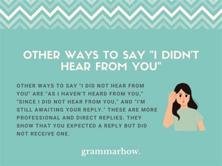 Did not hear back from you email?
