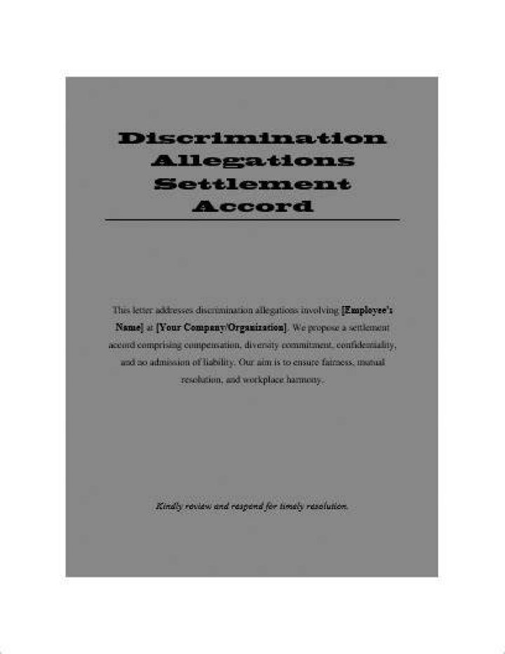 Do settlement agreements cover discrimination?