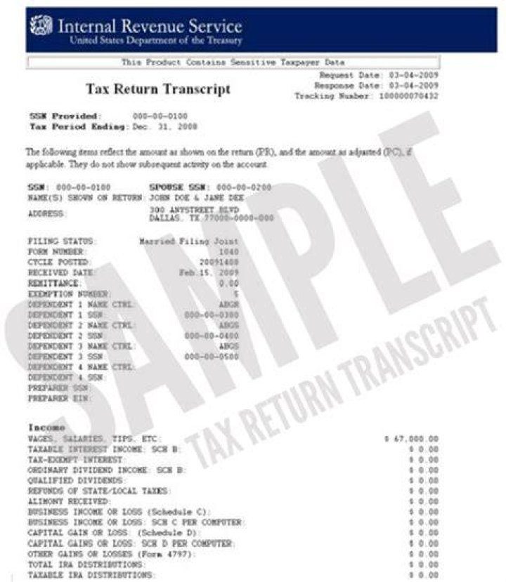 Do tax transcripts show taxes paid?