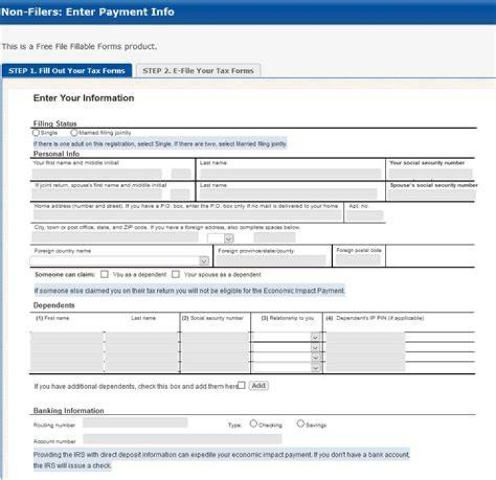 Do you have to fill out non filers for second stimulus?
