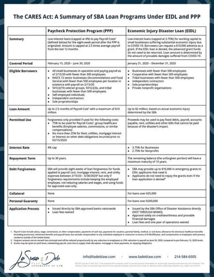 Do you have to pay back the CARES Act SBA loan?