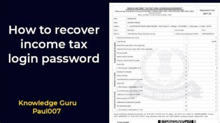 How can I recover my income tax password?
