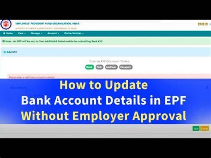 How can I update my bank details without employer in Epfo?