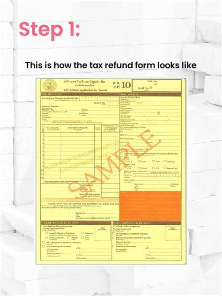 How do I get my tax refund from Thailand?