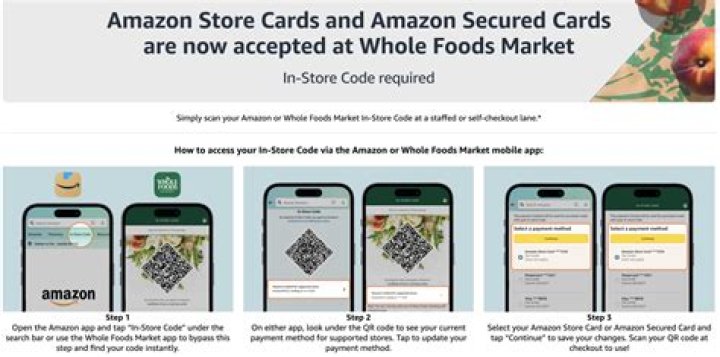 How do I pay with Amazon card at Whole Foods?