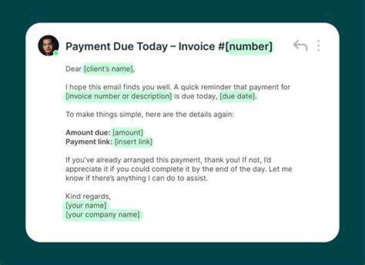 How do I respond to a payment reminder email?