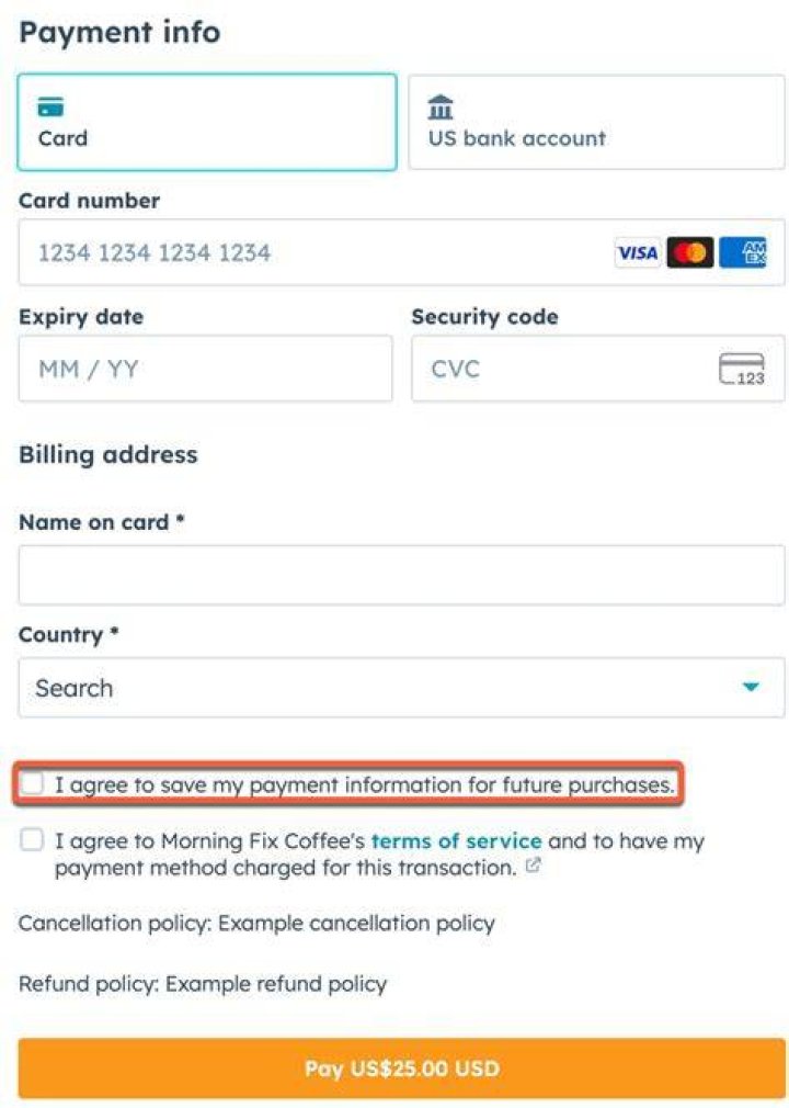How do I stop save payment information?