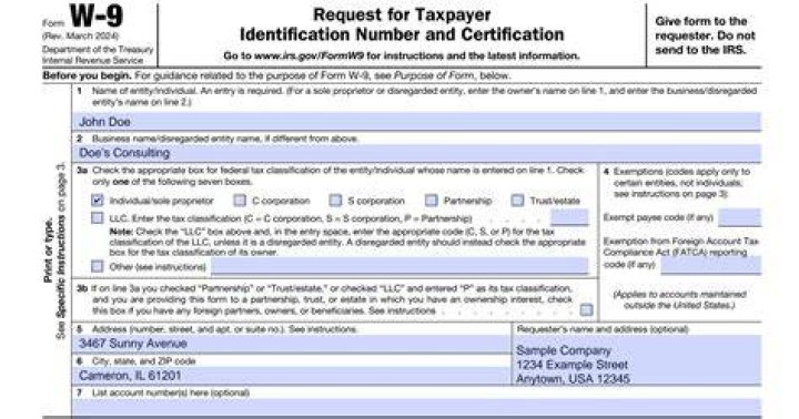 How do you fill out a W-9 form for the first time?