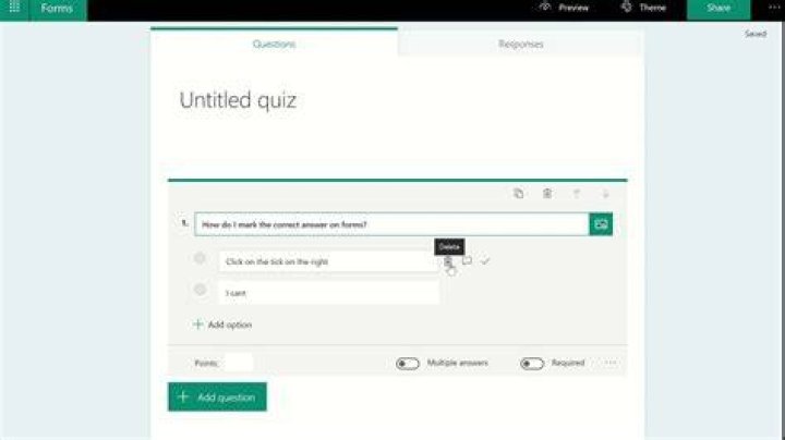 How do you find the correct answer in Microsoft forms?