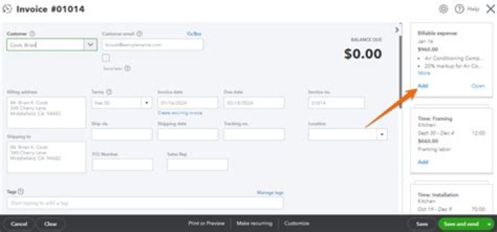 How do you handle billable expenses in QuickBooks online?