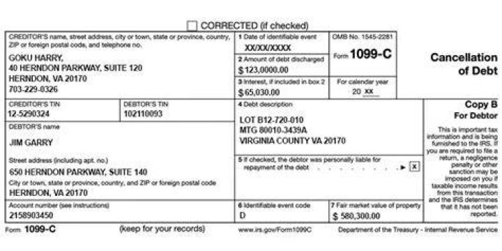 How does a 1099-C for student loan debt work?