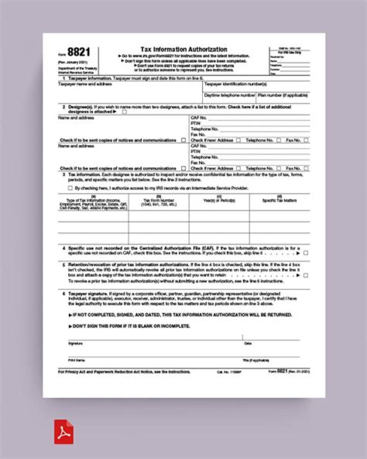 How does form 8821 work?