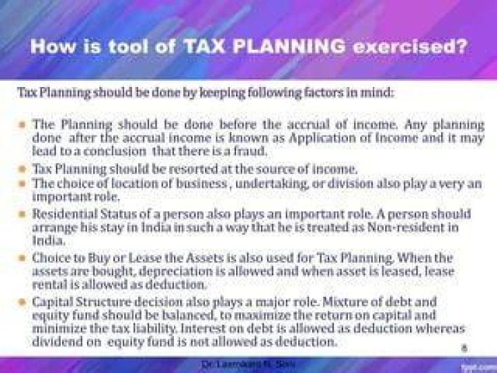 How is tax planning tool exercised?