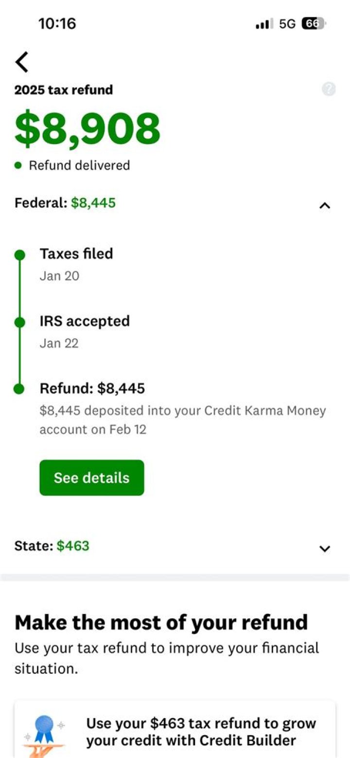 How long does it take for taxes to be accepted credit karma?