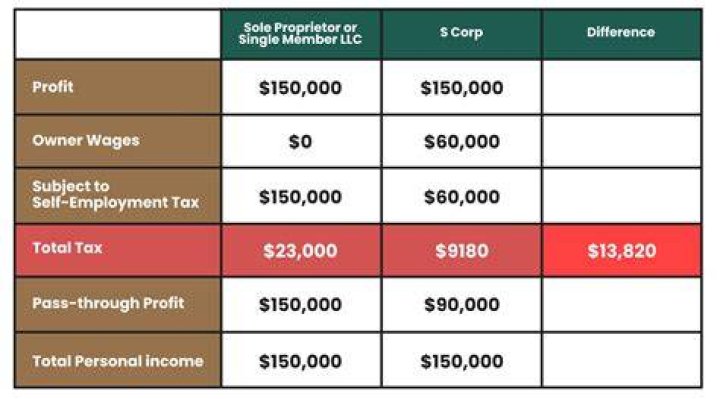 How much does S corporation pay in taxes?