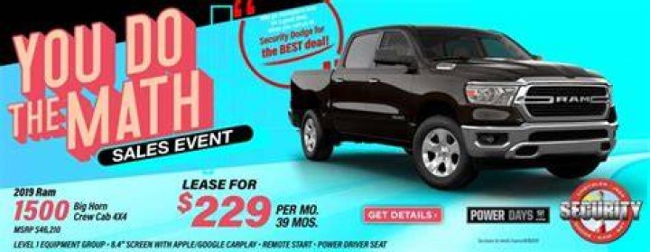 How much is it to lease a Ram 1500 2019?