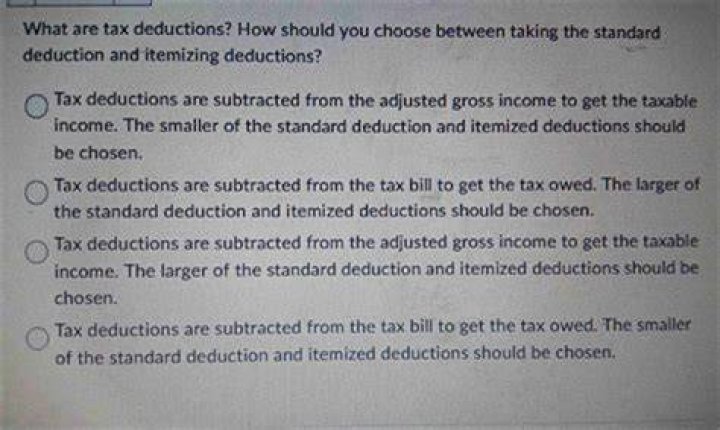 How should you choose between taking the standard deduction?