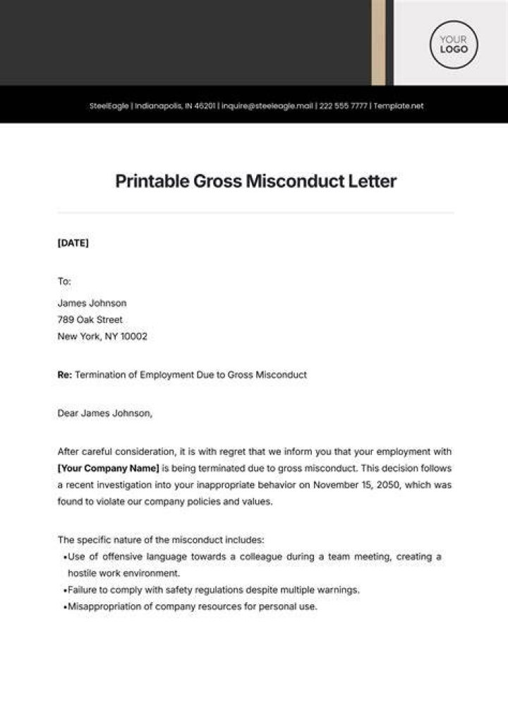 Is discussing salary gross misconduct?
