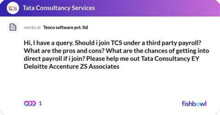 Is it good to join TCS as third party payroll?