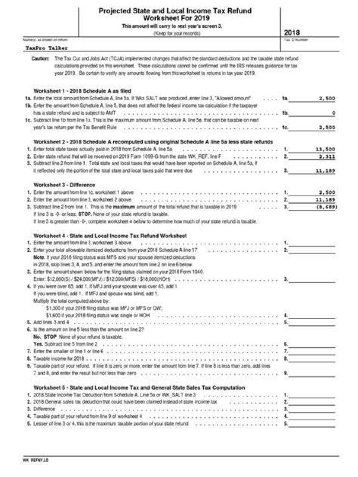 Is the 2018 state tax refund taxable for 2019?