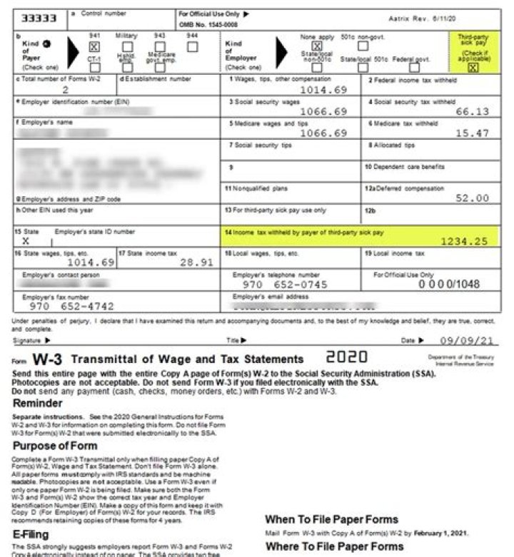 Is third party sick pay on a W-2 taxable?