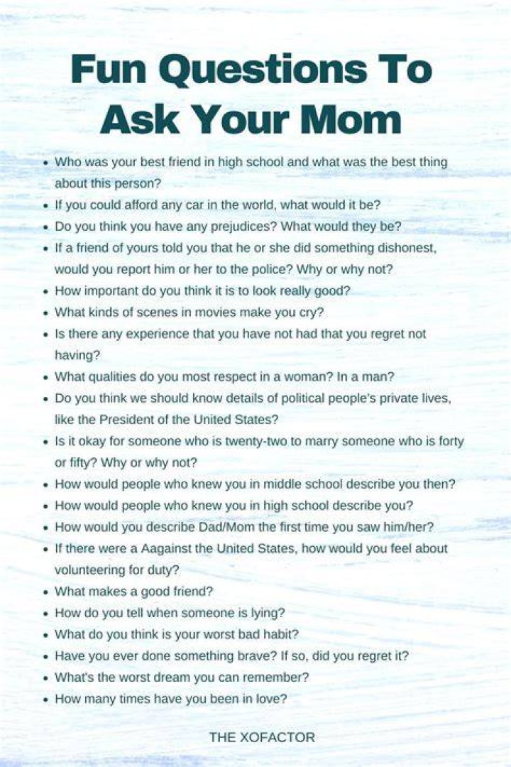What are some questions to ask moms?