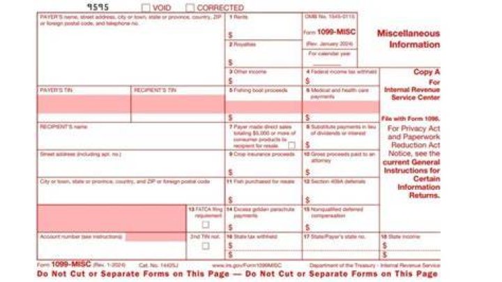 What are the boxes on the 1099 MISC form?
