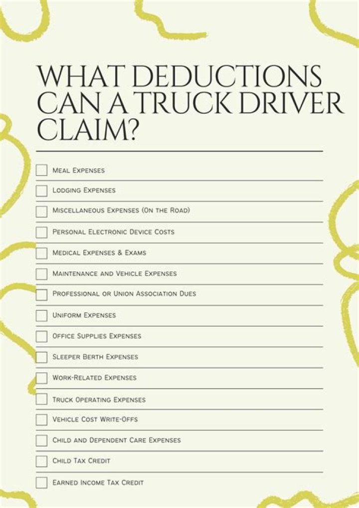 What can a truck driver deduct on taxes?