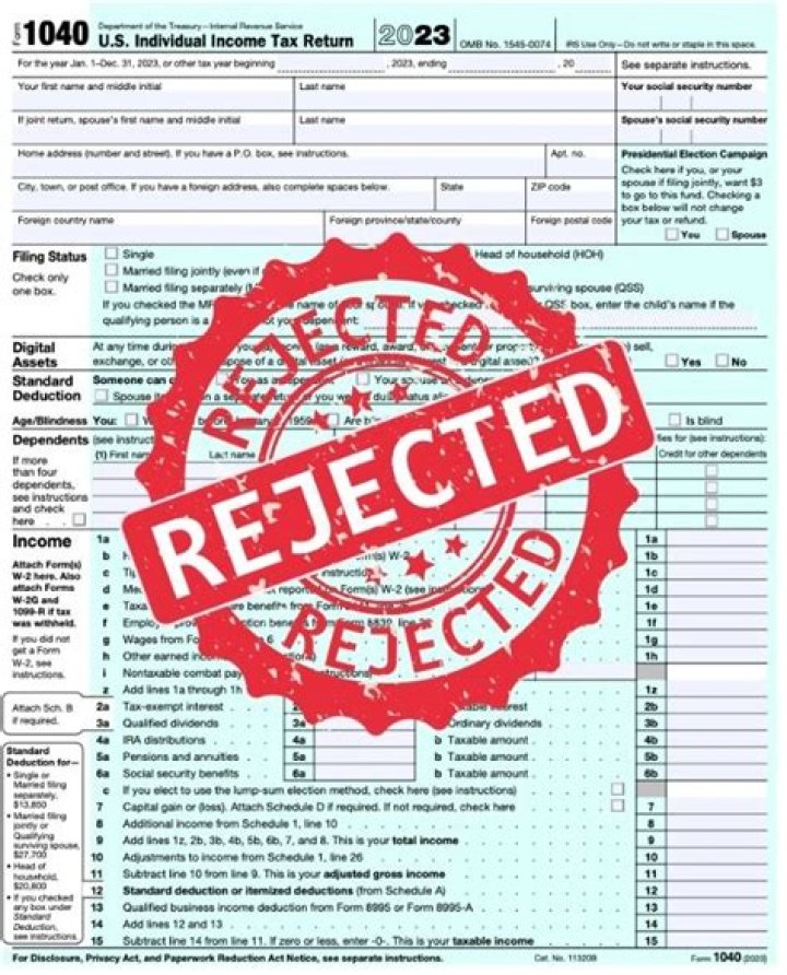 What causes an e-file to be rejected by the IRS?