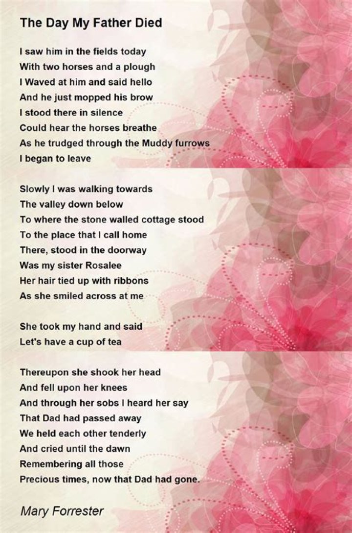 What did my father tell his sister when he died?