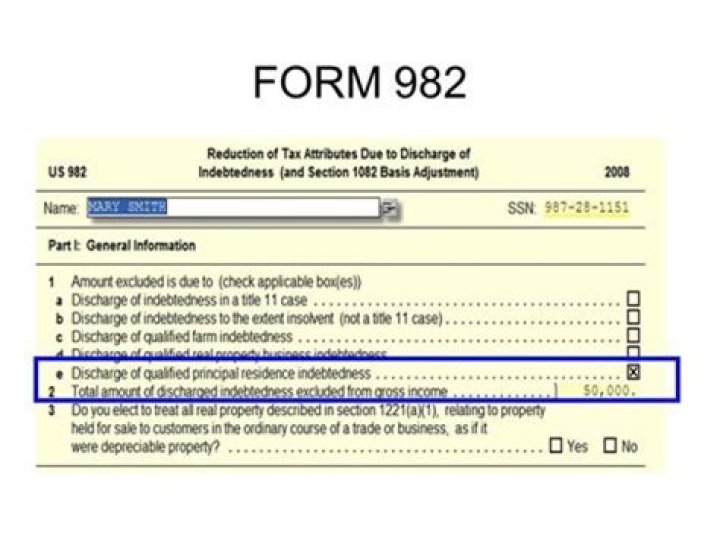What do I need to fill out Form 982?