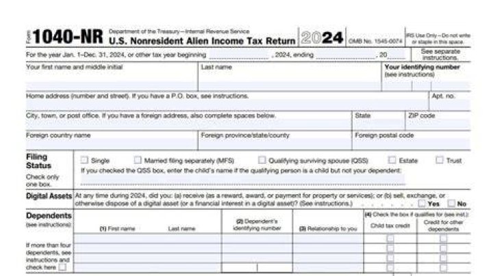 What does it mean to file Form 1040 Nr?
