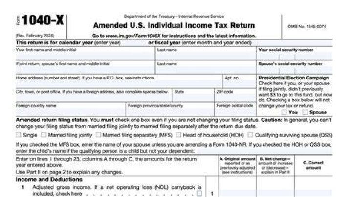 What forms need to be attached to a 1040X?