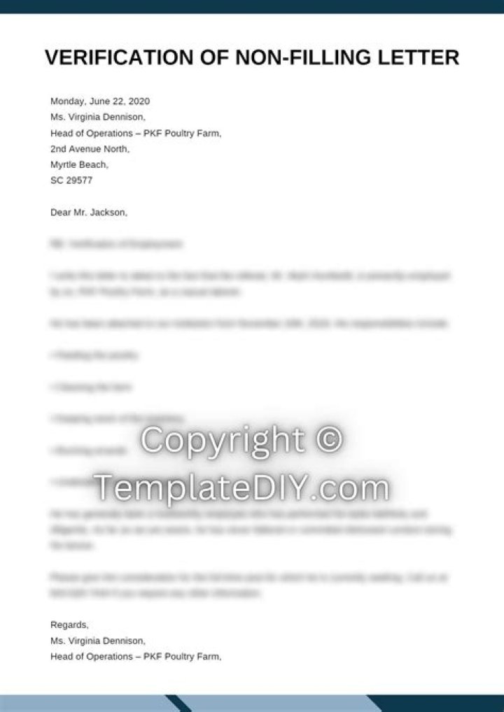 What is a letter of non-filing?