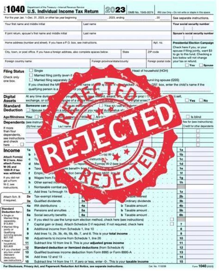 What is a rejected tax return?