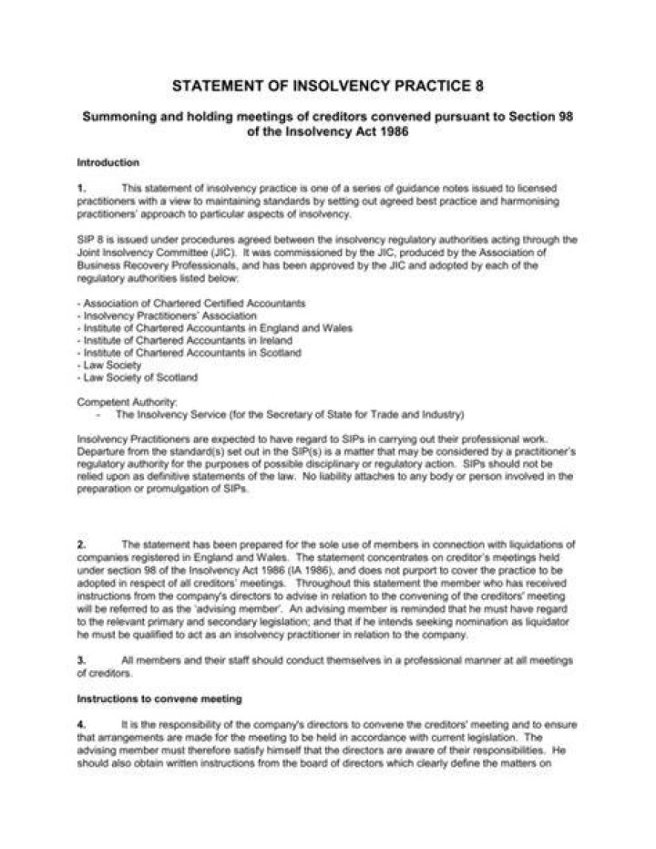 What is a statement of insolvency?