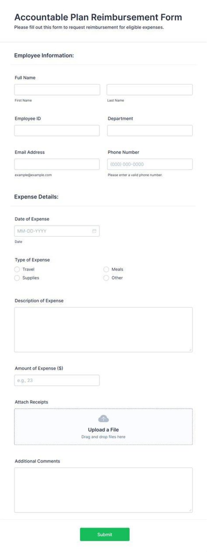What is an accountable reimbursement?