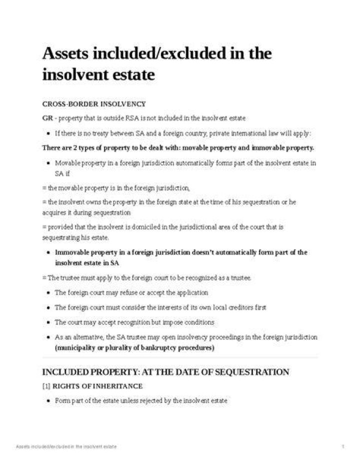 What is excluded from an estate?