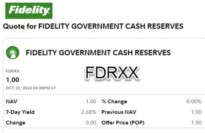 What is Fdrxx in fidelity?