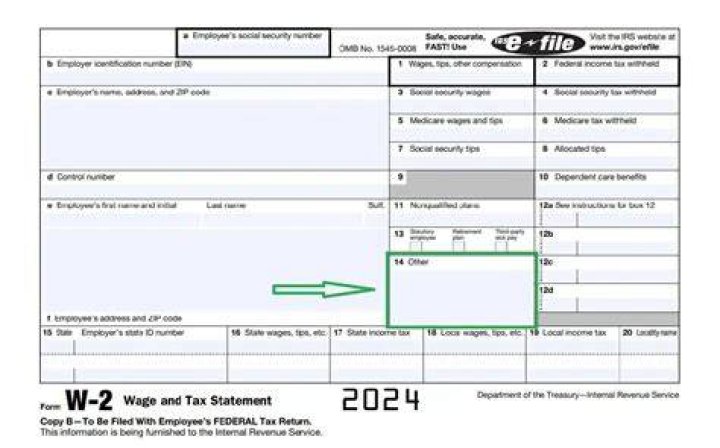 What is line 14 on a W-2?