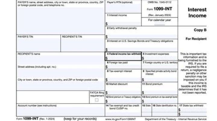 What is listed in Box 2 on a 1099-INT?