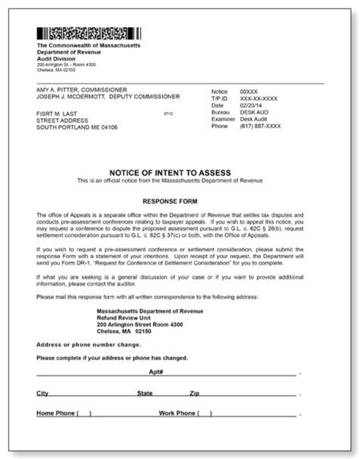 What is notice of intent to assess?