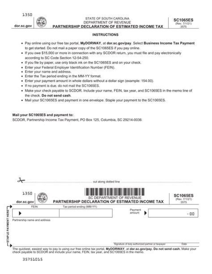 What is South Carolina partnership tax?