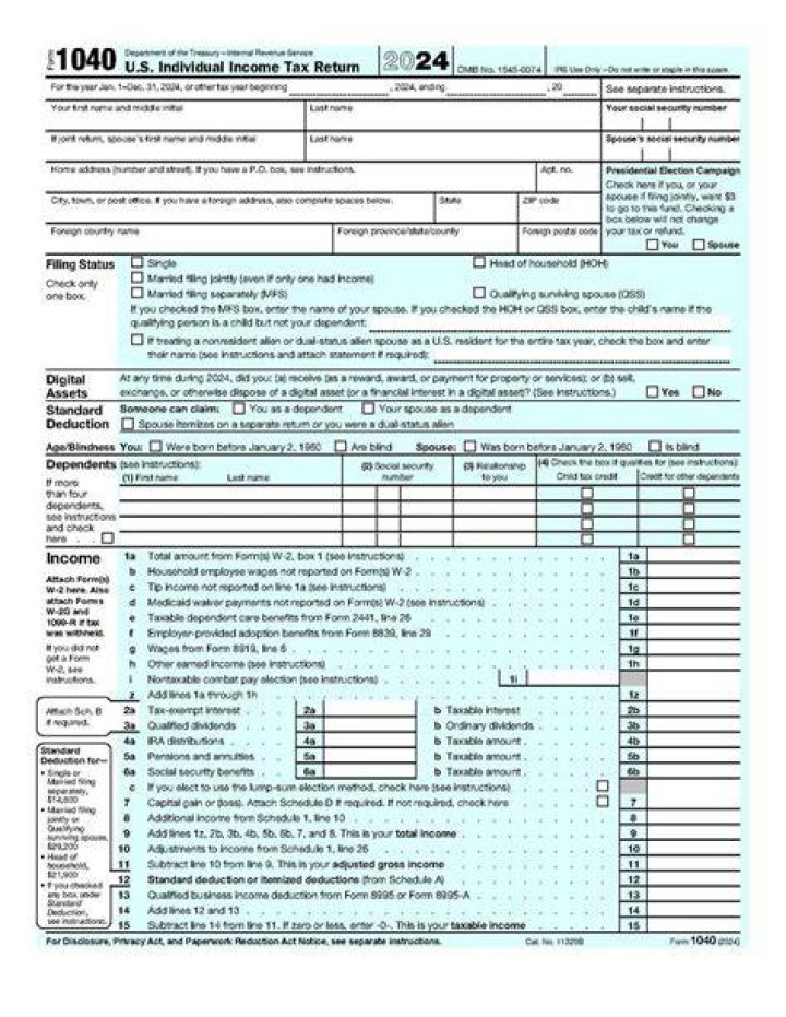 What is the minimum income for 1040?